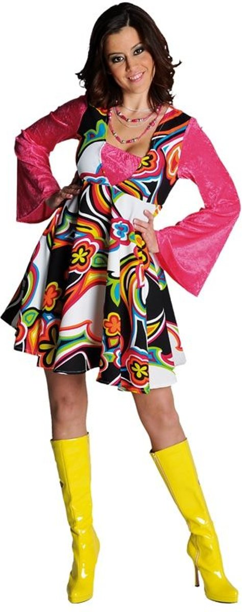 Hippie Kostuum | Jaren 60 Mode Hippie Jackie | Vrouw | Extra Small | Carnaval kostuum | Verkleedkleding